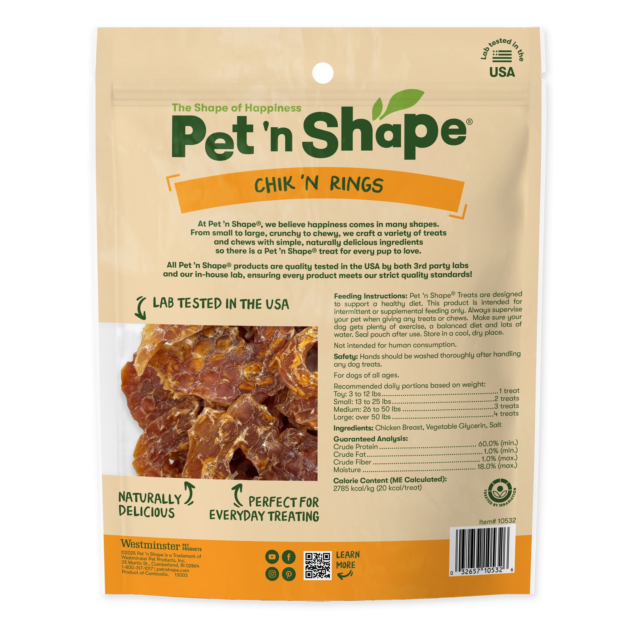 Pet 'n Shape Chik 'n Rings – Natural Chicken Breast Jerky Dog Treats, 2 Pound