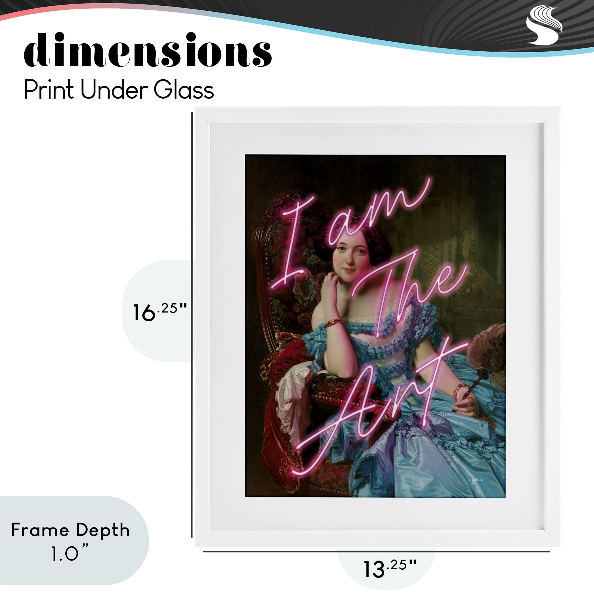 Stupell Industries I Am The Art Portrait White Framed Print Under Glass, design by Mary Urban
