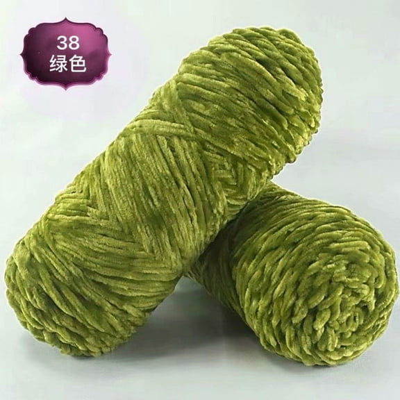 Nvzi 95g Chenille Yarn Ultra Fluffy Velvet Yarn for Blanket & Scarf Crocheting, Beginner Friendly DIY Craft Yarn,light green
