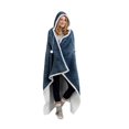 thumbnail image 1 of Safdie & Co. Hoodzy Couverture Fausse Fourrure Bleu, 1 of 2