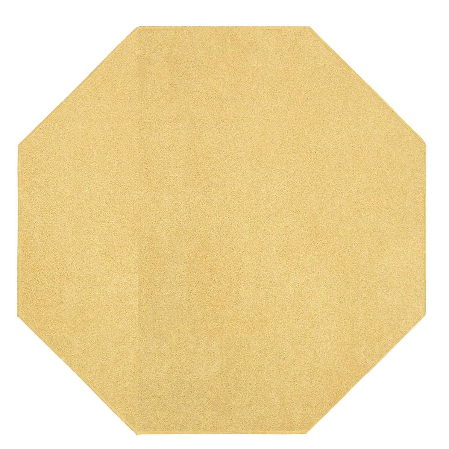 Bright House Solid Color Octagon Shape Area Rugs Yellow 5' Octagon