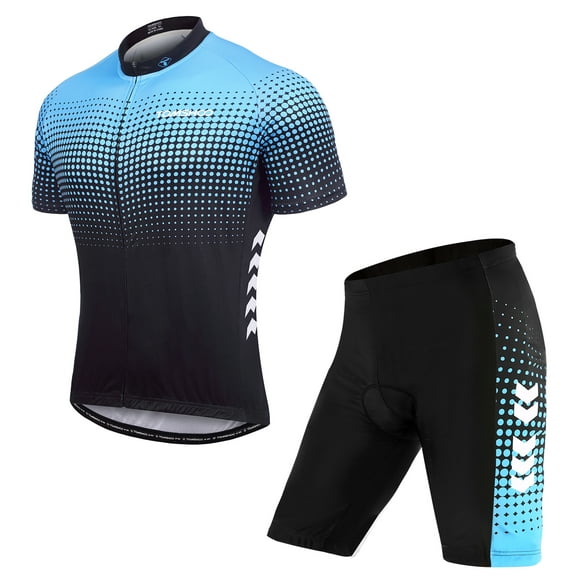 Men's Summer Short Suits Cycling Set Cycling Jersey with 5D Padded Riding Shorts Quick Dry Breathable Cycling Jersey Set for Sport Cycling Biking
