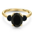 thumbnail image 3 of Gem Stone King 2.94 Ct Oval Black Onyx 18K Yellow Gold Plated Silver Ring, 3 of 6