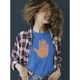 thumbnail image 2 of Astro Palmistry - Zodiac Hand Emoji Art Design Women's T-shirt, 2 of 4