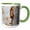 Green/White, variant on 3drose, Image of Brown and White Abstract Granite, 11oz Two-tone Red Mug