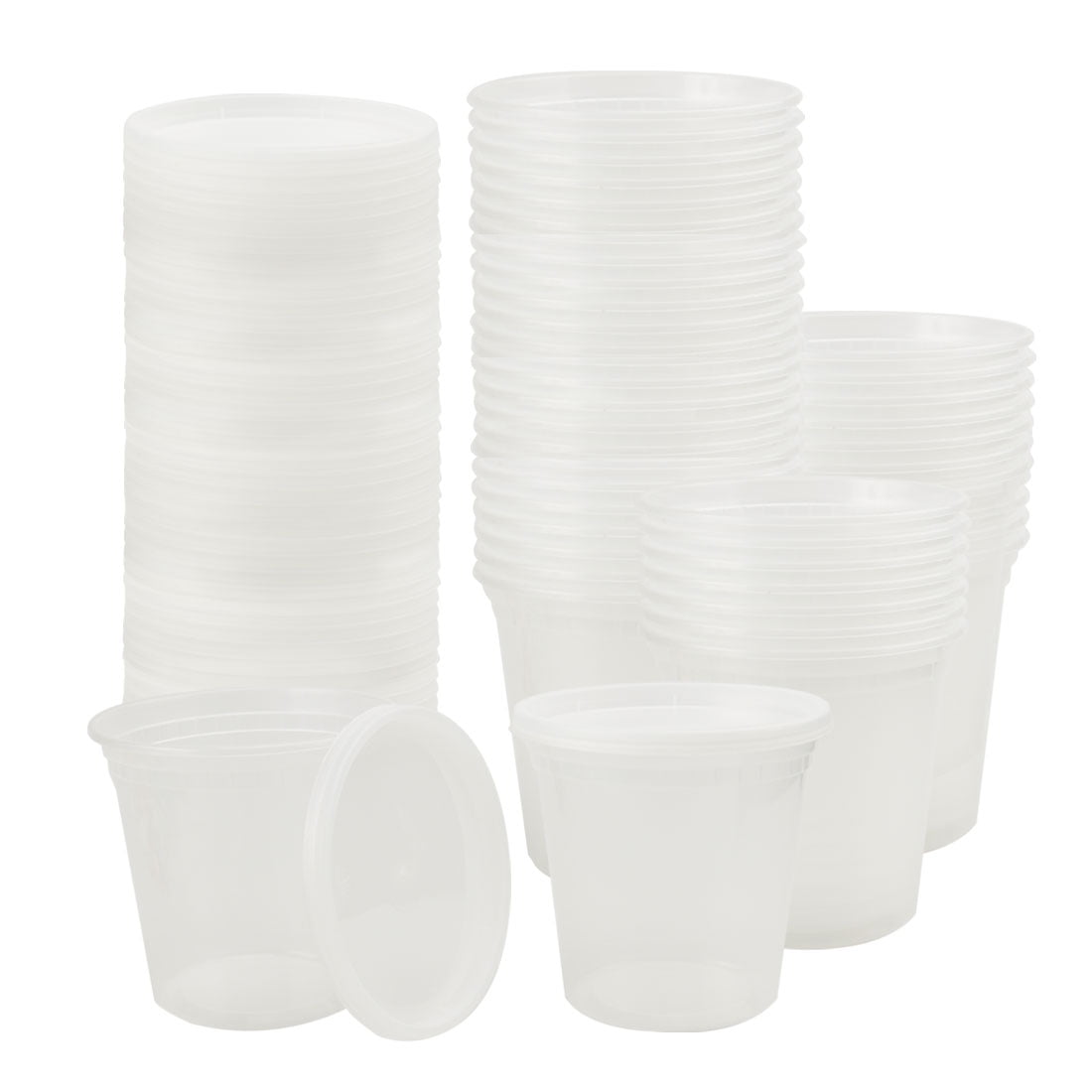 40 Sets 24oz Clear Plastic Food Storage with Lids Meal Soup Bins