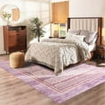 thumbnail image 4 of Jamfeel Boho Area Rugs for Living Room Low Pile Vintage Printed Carpet Washable Rug for Kitchen Bedroom Dining Room 5'x8' Purple, 4 of 8