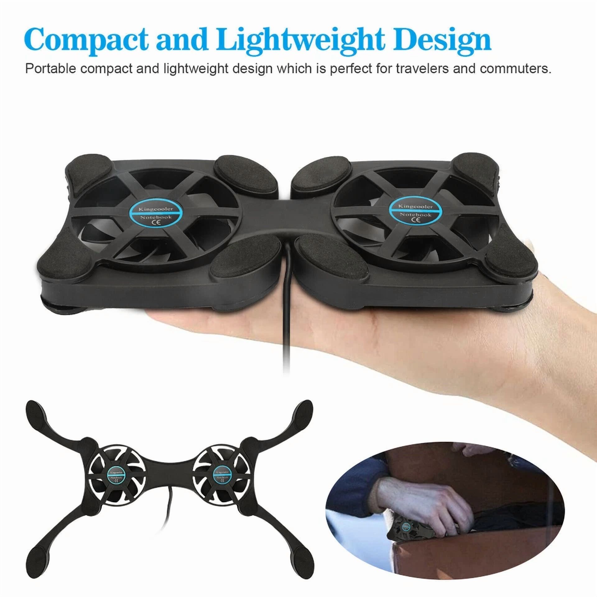 Dual Usb Cooling Fan Pad Foldable Slim Fans Cooler Stand For Laptop Pc Notebook