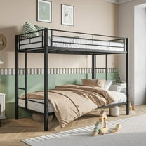 Black Metal Bunk Bed Twin Over Twin - Heavy Duty, No Box Spring, 11 Sturdy Slats - Noise-Free & 400 lbs Weight Capacity