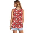 thumbnail image 2 of Jeiento Merry Christmas Santa Claus T-shirt Sleeveless Shirt for Women Lady Fashion Outfits Loose Fit Dressy Pleated Tunic Tops Xmas Theme Womens Tank Tops for Festival Party,L, 2 of 8
