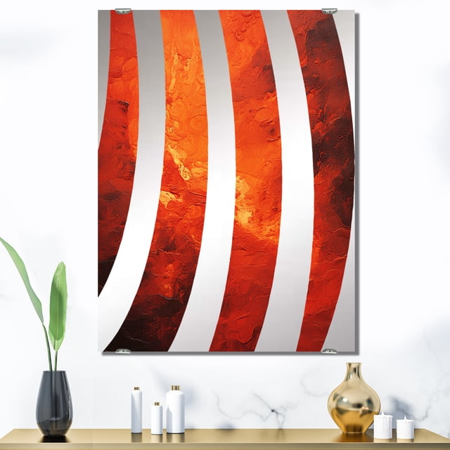 Designart "Tachisme Fusion in Volcanic Style III" Tachisme Oversized Wall Mirror - Modern Abstract Bedroom Wall Mirror Large - Multiple Color Options