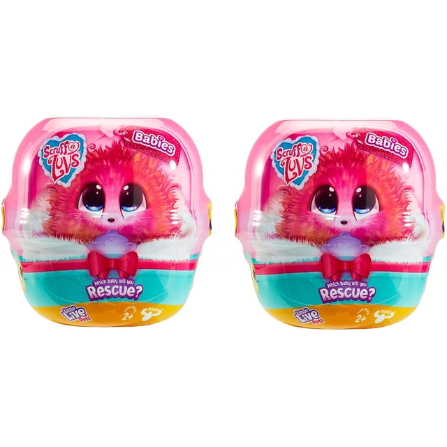Little Live Pets Scruff-a-Luvs Babies Paquete de 2 personajes brillantes