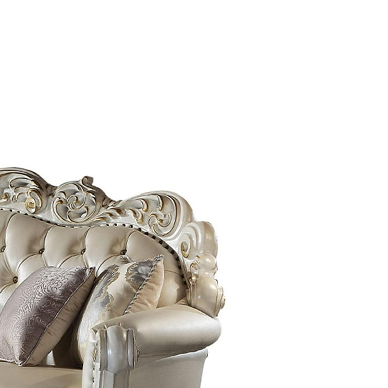 ACME Vendome Leather Upholstered Oversized Sofa with 6 ACME Vendome Leather Upholstered Oversized Sofa with 6