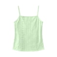thumbnail image 6 of Women's Eyelets Camisole Lace Trim Loose V Neck Spaghetti Straps Tank Tops Sleeveless Summer Going Out Blouse Shirts, 6 of 7