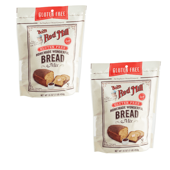 (2 pack) Bob's Red Mill Gluten-Free Homemade Wonderful Bread Mix 16 oz