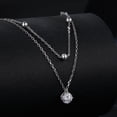 thumbnail image 2 of Double-Layer 0.5ct Moissanite Necklace   , 925 Sterling Silver Jewelry for Anniversary Birthday, 2 of 9