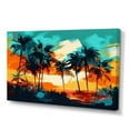 thumbnail image 2 of Designart "Vibrant Palm Trees IV" Modern Landscape Beach Canvas Print, 2 of 5