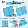 thumbnail image 3 of Pawtong Stainless Steel Bento Box for Kids , 3 Compartments Lunch Box with Removable Silicone Container, Reusable Metal Lunch Container for School, Work and Travel (Blue), 3 of 8