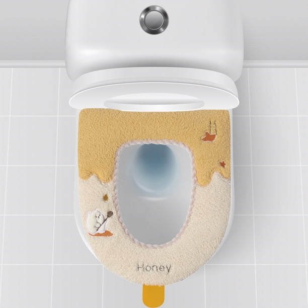 Accesorios de baño Otoño e Invierno Asiento de inodoro grueso Hogar Cálido Asiento de inodoro Cubierta de inodoro peludo Cojín de asiento de inodoro Orinal