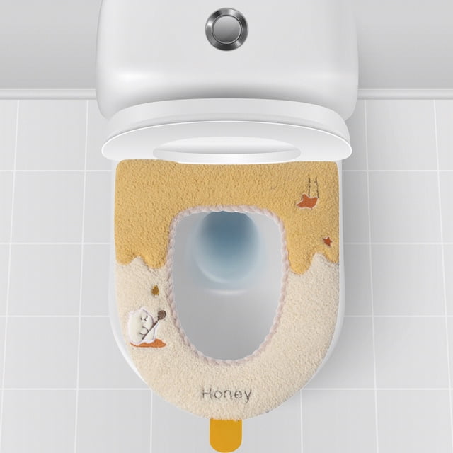 Fall And Winter Toilet Seat Thickened Household Warm Sitting Toilet Cover Furry Toilet Seat Cushion