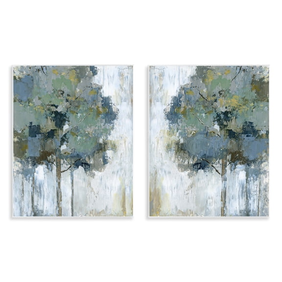 Stupell Industries Tree Impressions Abstract Landscape & Nature Painting Unframed Art Print Wall Art, 11 x 14, Set of 2
