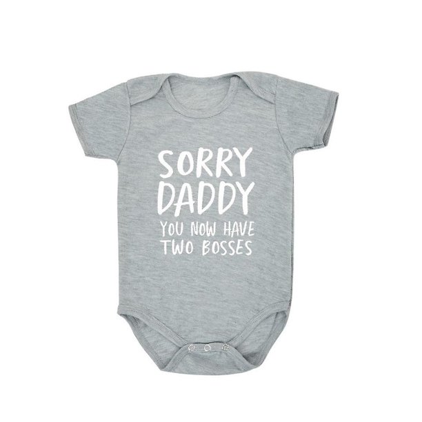 Sorry Dad You Know There Are Two Bosses Printed Funny Newborn Baby Cotton Jumpsuit zhangyuxiang LED