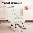 thumbnail image 2 of Nursery Rocking Chair Simple Deluxe Teddy Upholstered White, 2 of 7