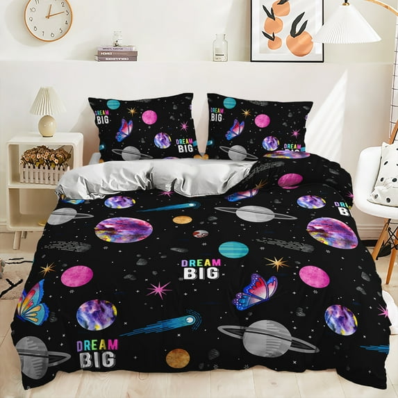 Hosima 3-Piece 3D Digital Printed Duvet Cover, Alien and Other Patterns, Children's and Adult Bedding Series,DLC30-Queen