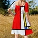 thumbnail image 5 of Mondrian Abstracción I Vestido de manga corta Vestido de noche para mujer Vestidos largos con velo Vestido, 5 of 7