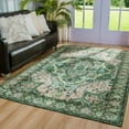 thumbnail image 2 of Wondo Washable Rugs Vintage Area Rug Rug for Living Room, Bedroom, Kids Room, 6' x 9', Green, 2 of 8