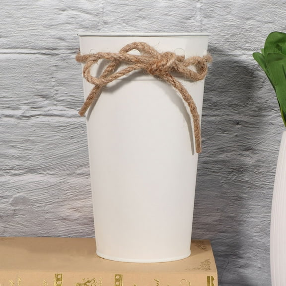 KALLORY 1Pack Small Metal Bucket for Rustic Style 12.0x7.9x7.9in