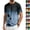 #02 Light Blue, variant on Men's Hawaiian Graphic Gradient Printed T-Shirts Short Sleeve Crewneck Shirts Casual Summer Vintage Tops ,3XL,Light Brown