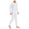 thumbnail image 2 of Chemises à Manches Longues pour Hommes Chemises à Manches Longues pour Hommes Coton Uni Coton Mince Col Rond Manches Longues sous-Vêtements Pantalon Ensemble, 2 of 9
