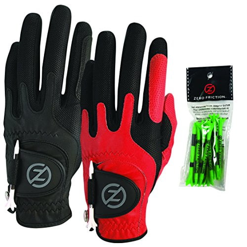 Zero Friction Male Men's CompressionFit Synthetic Golf Glove (2 Pack