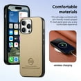 thumbnail image 2 of Designed for iPhone 16 Pro Max Classic Case, Slim Leather Luxury Business PU Non-Slip Texture Grip Shockproof Bumper Protective Phone Cover Men Women For iPhone 16 Pro Max,Khaki, 2 of 9