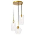 thumbnail image 4 of Gene 3 light Brass and Clear glass pendant, 4 of 4