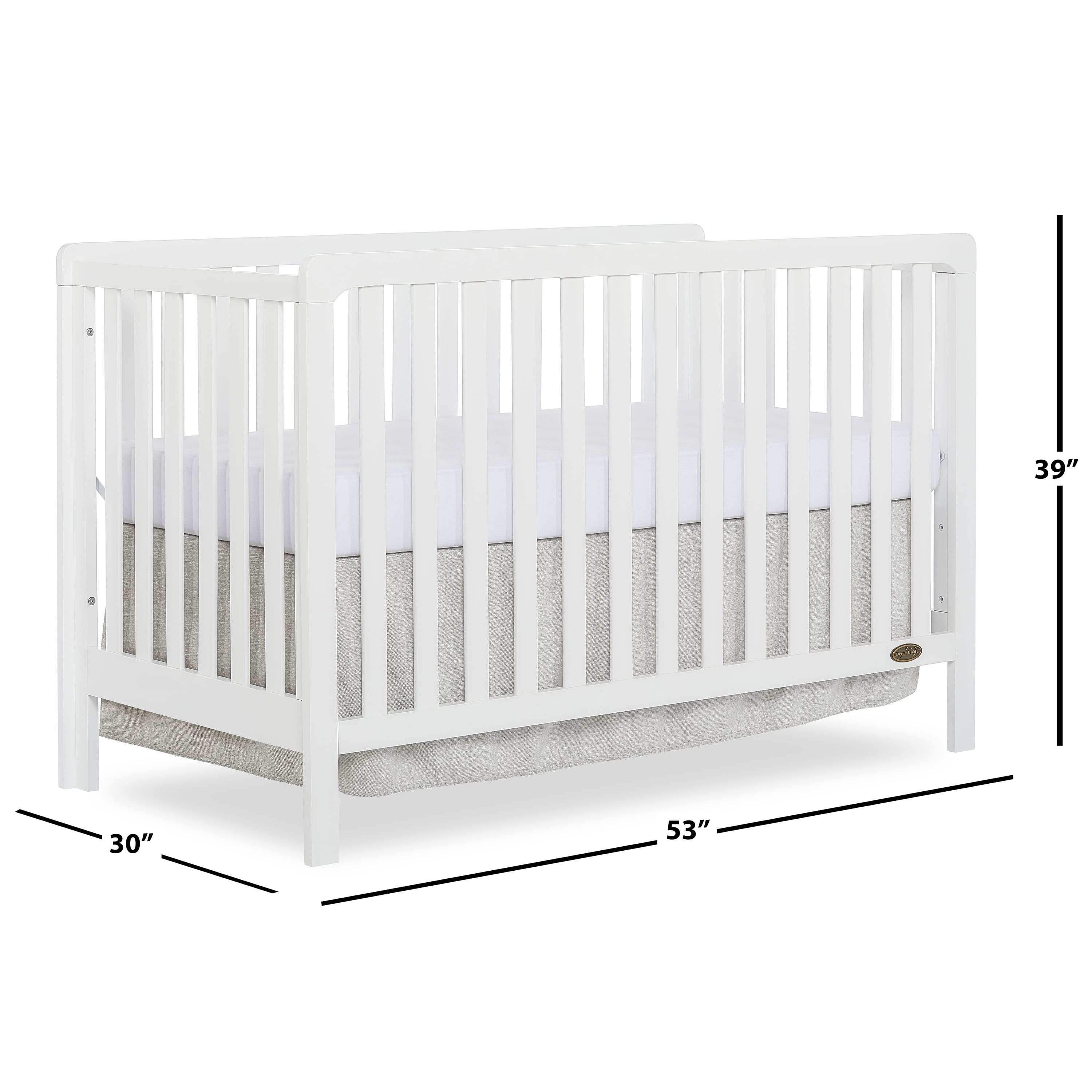 Dream On Me Ridgefield 5-in-1 Convertible Crib, White