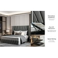 thumbnail image 3 of Aykah Fez Velvet Queen Bed Frame, Metal Bed Frame With High Headboard and Storage, 3 of 7
