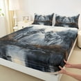 thumbnail image 3 of Feelyou Couple Wolf Wildlife Full Size Sheets, Rustic Farmhouse Lake Bed Sheets, Western Jungle Animal Sheet Sets, Super Cozy Room Decor, 4-Piece, 3 of 7
