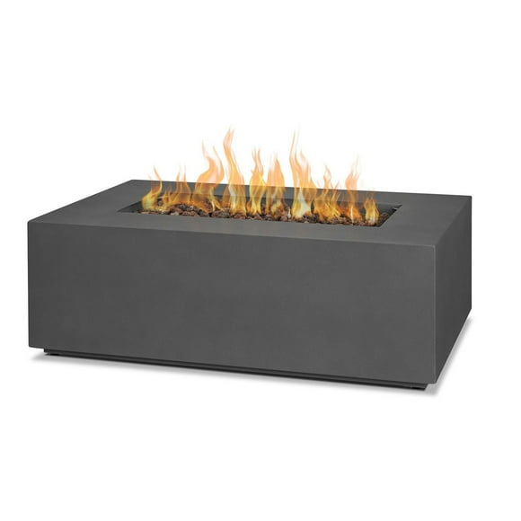 Aegean Small Rectangle Propane Gas fire table in Weathered Slate with Natural Gas Conversion kit