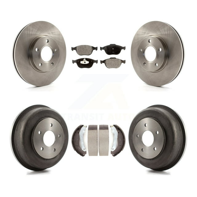 Transit Auto Front Rear Disc Brake Rotors Semi-Metallic Pads and Drum Kit for Car 2010-2013 Ford Connect K8F-103282