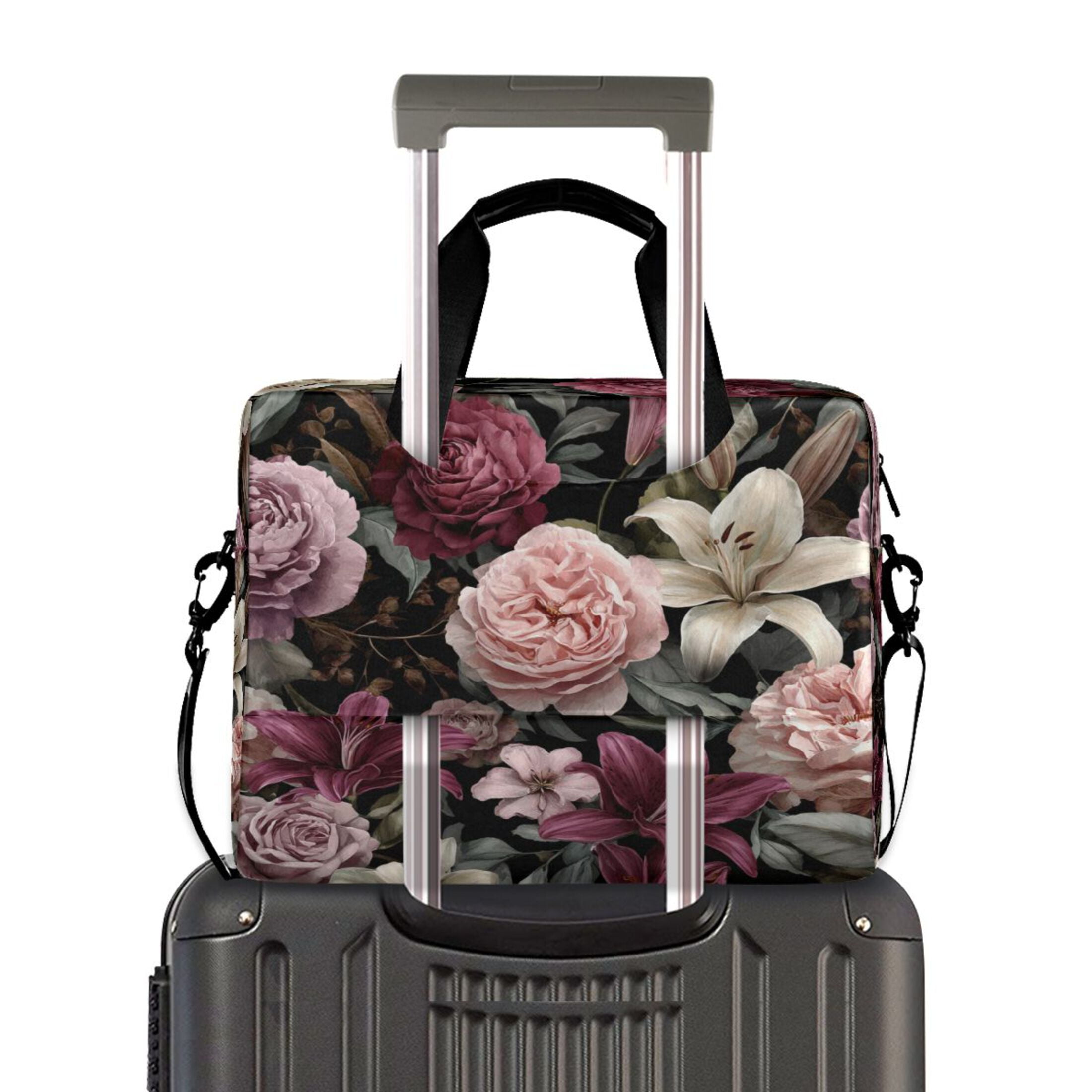 Laptop Bag Laptop Briefcase 15.7 x 3 x 11.8 Inches Laptop Bag Briefcases Laptop Storage Travel Laptop Bag Work Laptop Bag Dark Gray Flowers