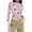 Pink, variant on Taqqpue Women's Long Sleeve Shirts Casual Floral Print Crew Neck Crop Tops Basic Going Out Slim Fit Tight Y2K Blouse Tops