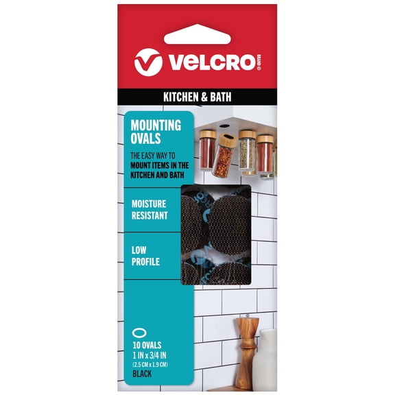 Velcro(r) brand industrial strength coins 1"x3/4" 10/pkg-black, 4 pack