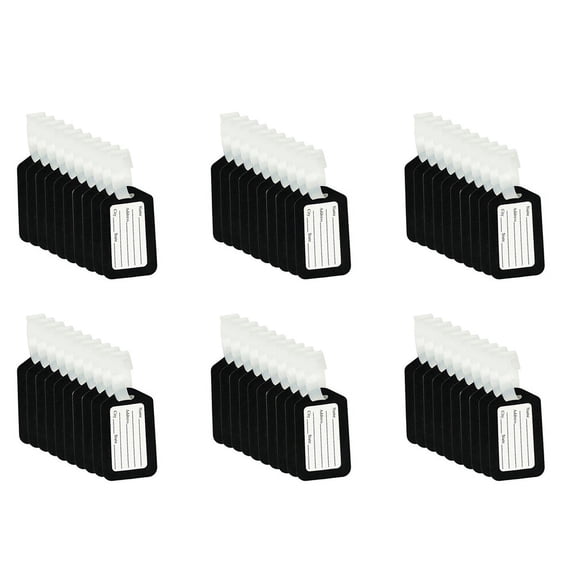 60pcs Luggage Tags Suitcase Label Bag Travel Accessories Black