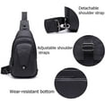 thumbnail image 3 of BULLCAPTAIN Men Genuine Leather Sling Bag Casual Shoulder Chest Crossbody Bag Hiking Travel Daypack Water-resistant Durable Fashion Comfortable, 3 of 5