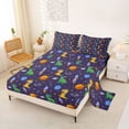 thumbnail image 2 of Erosebridal Colorful Kids Dinosaur Queen Sheet Sets,Ancient Animal Outer Space Theme Bed Set For Boys Teens 4-Piece, 2 of 6