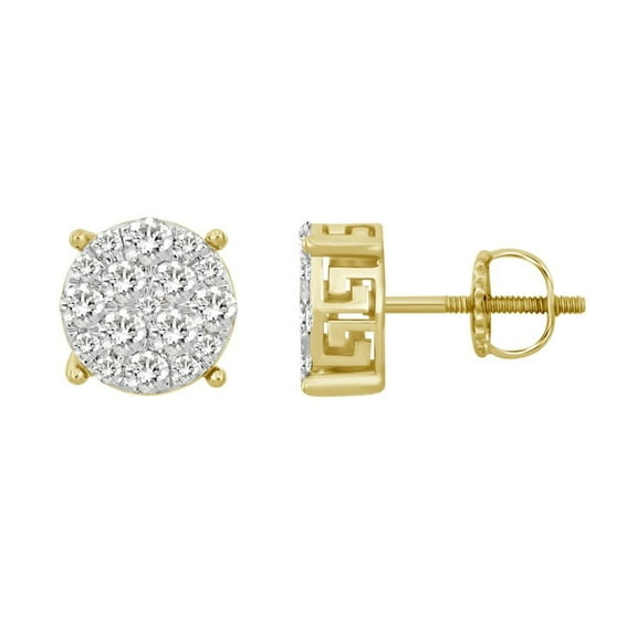 Bellano Women's Stud Earrings 1.00CT Round Diamond 10K Yellow Gold