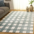 thumbnail image 3 of SAFAVIEH Easy Care Maggie Plaid Area Rug, Ivory/Teal, 6' x 9', 3 of 11