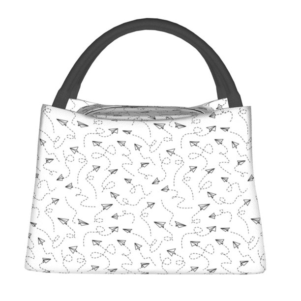Fotbe Airplane Bolsa Térmica Portátil con Estampado, Bolsa de Entrega de Alimentos Aislada, Bolsa Reutilizable de Gran Capacidad para Comidas y Supermercado